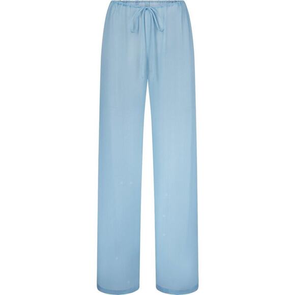SKIMS Crinkle Silk Chiffon Cover Up Pants Drawstring Sheer Iris Blue NWT Size 4X - Picture 3 of 9